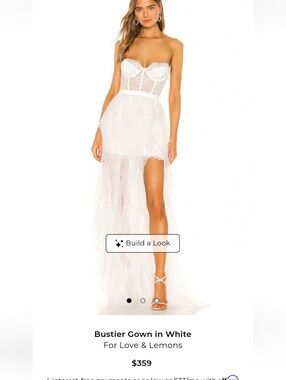 Revolve For LOVE AND LEMONS Strapless Lace Bustier Slip Dress - White